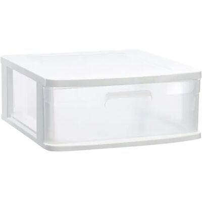 ACAN Tradineur - Cajonera sena 1 cajón, plástico blanco, 17,5 x 39 x 40 cm, cajón de almacenaje opaco, organizador auxiliar multiusos, almacenamiento escritorio, armario, baño, oficina ACAN Tradineur - Cajonera sena 1 cajón, plástico blanco, 17,5 x 39 x 40 cm, cajón de almacenaje opaco, organizador auxiliar multiusos, almacenamiento escritorio, armario, baño, oficina