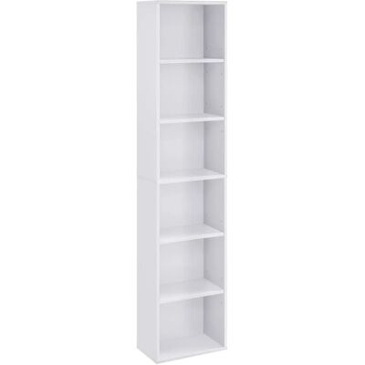 VASAGLE Librería, Estantería de 6 Niveles, para Salón, Estudio, Oficin, Dormitorio, Estilo Escandinavo, 40 x 24 x 178,5 cm, Blanco VASAGLE Librería, Estantería de 6 Niveles, para Salón, Estudio, Oficin, Dormitorio, Estilo Escandinavo, 40 x 24 x 178,5 cm, Blanco