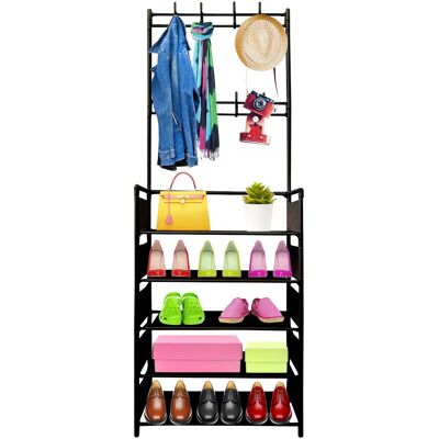 Nyana Recibidor Organizador Entrada 5 Baldas Zapatero 20 Pares 8 Colgadores Ropa Abrigos Chaquetas Nyana Recibidor Organizador Entrada 5 Baldas Zapatero 20 Pares 8 Colgadores Ropa Abrigos Chaquetas