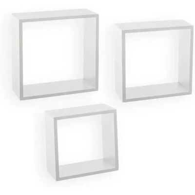 Ninguno STARLEY - SET3 Estantes Cubo de Pared , Blanco rganizadores de Almacenamiento de Cubos 24/27/30 Ninguno STARLEY - SET3 Estantes Cubo de Pared , Blanco rganizadores de Almacenamiento de Cubos 24/27/30