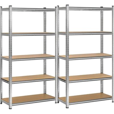 T-LoVendo Estantería Metálica Almacenaje 2X Unidades 180x90x40cm 5 Baldas Ajustables Modulares Acero Galvanizado Alta Resistencia Gran Capacidad de Carga Ideal Garaje Trastero Despensa T-LoVendo Estantería Metálica Almacenaje 2X Unidades 180x90x40cm 5 Baldas Ajustables Modulares Acero Galvanizado Alta Resistencia Gran Capacidad de Carga Ideal Garaje Trastero Despensa