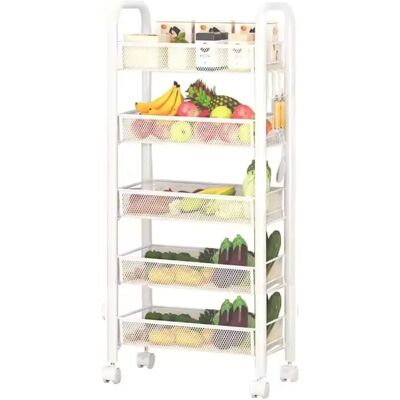 Ninguno LUTODY - Carro de Almacenamiento Organizador Metálico de Varios Niveles con Ruedas, Carrito Auxiliar Compacto, Verdulero, Frutero, Multiuso para Cocina Ninguno LUTODY - Carro de Almacenamiento Organizador Metálico de Varios Niveles con Ruedas, Carrito Auxiliar Compacto, Verdulero, Frutero, Multiuso para Cocina