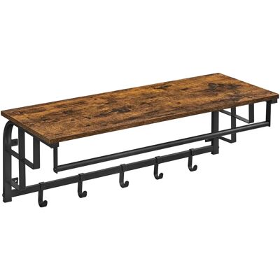 VASAGLE Perchero de Pared Vintage con Ganchos, Estante de Pared, Estante de Almacenamiento, Estante de Pared con Barra Colgante, 5 Ganchos, para Entrada, Dormitorio, Marrón Rústico y Negro/Greige y VASAGLE Perchero de Pared Vintage con Ganchos, Estante de Pared, Estante de Almacenamiento, Estante de Pared con Barra Colgante, 5 Ganchos, para Entrada, Dormitorio, Marrón Rústico y Negro/Greige y