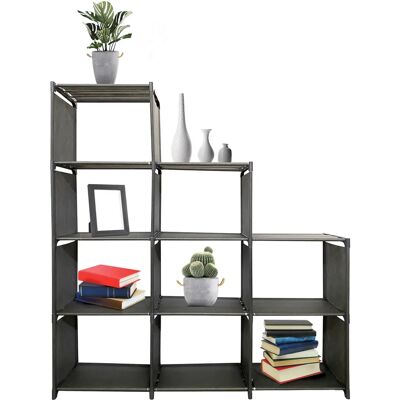 Nyana Estantería Modular 9 Compartimentos Abiertos para Almacenamiento en Hogar, Oficina y Dormitorio - Gris Nyana Estantería Modular 9 Compartimentos Abiertos para Almacenamiento en Hogar, Oficina y Dormitorio - Gris