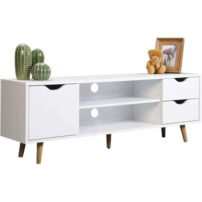 Miroytengo Mueble de TV Fiano en color blanco 120x41x28 cm Miroytengo Mueble de TV Fiano en color blanco 120x41x28 cm
