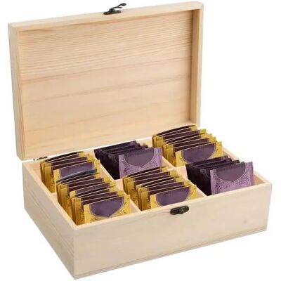 Ninguno Caja de Madera con Tapa 30x20x10 cm, Caja Organizadora para Té, Cápsulas de Café, Utensilios de Cocina y Almacenaje Variado Ninguno Caja de Madera con Tapa 30x20x10 cm, Caja Organizadora para Té, Cápsulas de Café, Utensilios de Cocina y Almacenaje Variado