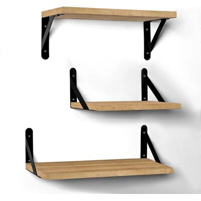 T-LoVendo Baldas Pared, Estantería de Pared de 3 Niveles, Estante Pared de Madera, para Dormitorio, Sala de Estar, Estudio, la Sala de Estar, la Oficina en el Hogar T-LoVendo Baldas Pared, Estantería de Pared de 3 Niveles, Estante Pared de Madera, para Dormitorio, Sala de Estar, Estudio, la Sala de Estar, la Oficina en el Hogar