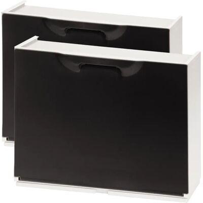 Ninguno Pack de 2 zapateros en polipropileno color negro WELLHOME Ninguno Pack de 2 zapateros en polipropileno color negro WELLHOME