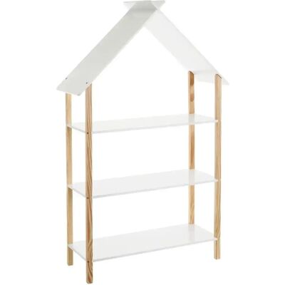 LOLAhome Lola Home Estantería casa con 3 estantes de madera de pino blanca de 79x30x131 cm LOLAhome Lola Home Estantería casa con 3 estantes de madera de pino blanca de 79x30x131 cm
