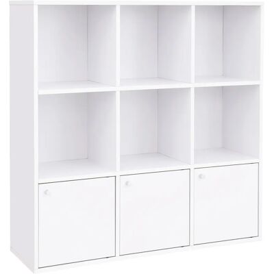 VASAGLE Biblioteca, Librería de Madera, Biblioteca Infantil, Estantería de Libros, para CDs y DVDs, para Estudio, Oficina, 6 Cubos estantes, con 3 Cajones Inferiores, Blanco VASAGLE Biblioteca, Librería de Madera, Biblioteca Infantil, Estantería de Libros, para CDs y DVDs, para Estudio, Oficina, 6 Cubos estantes, con 3 Cajones Inferiores, Blanco