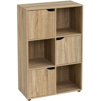 LOLAhome Lola Home Estantería de puerta de madera marrón de 90x29x60 cm LOLAhome Lola Home Estantería de puerta de madera marrón de 90x29x60 cm