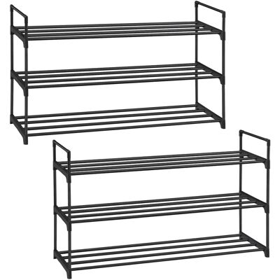 SONGMICS Zapatero de 3 Niveles, Juego de 1/2, Estantería de Zapatos, de Metal, para 12 a 15 Pares de Zapatos, Estante Apilable, para Pasillo, Salón, Dormitorio, 30 x 92 x 54 cm, Negro SONGMICS Zapatero de 3 Niveles, Juego de 1/2, Estantería de Zapatos, de Metal, para 12 a 15 Pares de Zapatos, Estante Apilable, para Pasillo, Salón, Dormitorio, 30 x 92 x 54 cm, Negro