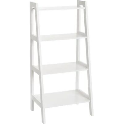 LOLAhome Lola Home Estantería escalera de 4 estantes de madera MDF blanca de 43x31x90 cm LOLAhome Lola Home Estantería escalera de 4 estantes de madera MDF blanca de 43x31x90 cm