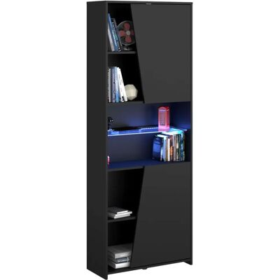 Miroytengo Estantería Gaming con LED incluido color negro librería gamer 6 estantes estilo moderno mueble 180x67x28 cm Miroytengo Estantería Gaming con LED incluido color negro librería gamer 6 estantes estilo moderno mueble 180x67x28 cm