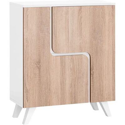 Ninguno Myoshome - Mueble Aparador Comoda, Mueble Zapatero, Recibidor Entrada, Color Roble y Blanco 80 x 94 x 34 cm. Venus Ninguno Myoshome - Mueble Aparador Comoda, Mueble Zapatero, Recibidor Entrada, Color Roble y Blanco 80 x 94 x 34 cm. Venus