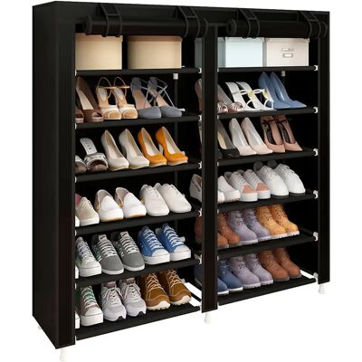 Nyana Home Armario Zapatero Tela con Puertas Cremallera 110x120x30cm - Organizador de Zapatos con Capacidad para 36 Pares Nyana Home Armario Zapatero Tela con Puertas Cremallera 110x120x30cm - Organizador de Zapatos con Capacidad para 36 Pares