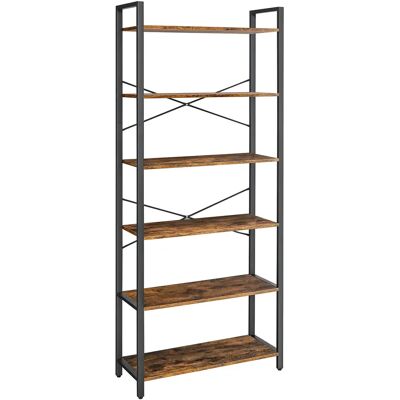 VASAGLE Estantería Alta de 6 Niveles, Estantería Grande con Marco de Acero, Estantería Independiente para Salón, Dormitorio, Oficina, Estudio, 30 x 80 x 186 cm, Marrón Rústico y Negro/Marrón Camello y VASAGLE Estantería Alta de 6 Niveles, Estantería Grande con Marco de Acero, Estantería Independiente para Salón, Dormitorio, Oficina, Estudio, 30 x 80 x 186 cm, Marrón Rústico y Negro/Marrón Camello y