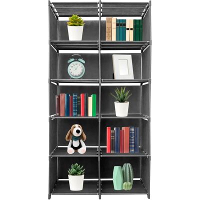 Estantería Modular 6 Alturas 10 Huecos Pvc/tela Nyana Home Gris Estantería Modular 6 Alturas 10 Huecos Pvc/tela Nyana Home Gris
