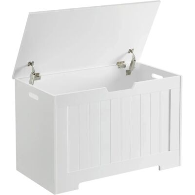 VASAGLE Puff Almacenaje, Banco con 2 Bisagras de Seguridad, Baúl, Zapatero, Estilo Moderno, 40 x 76 x 48 cm, para Pasillo Dormitorio Salón, Blanco/Marrón Rústico/Gris Antracita VASAGLE Puff Almacenaje, Banco con 2 Bisagras de Seguridad, Baúl, Zapatero, Estilo Moderno, 40 x 76 x 48 cm, para Pasillo Dormitorio Salón, Blanco/Marrón Rústico/Gris Antracita