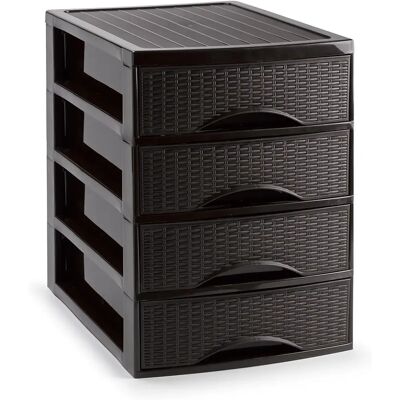 Ninguno Cajonera de Sobremesa Imitación Rattan A4 con en Plástico Duro, Ideal para Organizar la Oficina Ninguno Cajonera de Sobremesa Imitación Rattan A4 con en Plástico Duro, Ideal para Organizar la Oficina