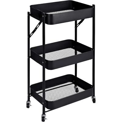 T-Lovendo Carro Almacenaje Auxiliar Cocina Plegable con Ruedas T-Lovendo Carro Almacenaje Auxiliar Cocina Plegable con Ruedas
