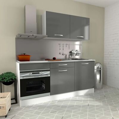 Miroytengo Cocina Modular Block Eko Color Blanco Y Gris 180 cm Miroytengo Cocina Modular Block Eko Color Blanco Y Gris 180 cm