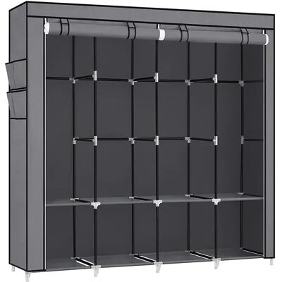 SONGMICS Armario de Ropa, Armario de Tela Portátil, con 4 Barras para Colgar, Estantes, 4 Bolsillos Laterales, 45 x 170 x 167 cm, Espacioso para Dormitorio, Salón, Gris/Negro/Azul Oscuro/Verde Oliva SONGMICS Armario de Ropa, Armario de Tela Portátil, con 4 Barras para Colgar, Estantes, 4 Bolsillos Laterales, 45 x 170 x 167 cm, Espacioso para Dormitorio, Salón, Gris/Negro/Azul Oscuro/Verde Oliva