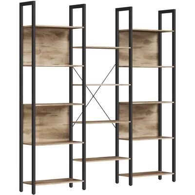 VASAGLE Librería, Estantería de Almacenamiento, con 14 Estantes, Marco de Metal, para Sala de Estar, Estudio, Oficina, Estilo Industrial, 24 x 158 x 166 cm, Marrón Camello y Negro Tinta/Marrón Rústico VASAGLE Librería, Estantería de Almacenamiento, con 14 Estantes, Marco de Metal, para Sala de Estar, Estudio, Oficina, Estilo Industrial, 24 x 158 x 166 cm, Marrón Camello y Negro Tinta/Marrón Rústico