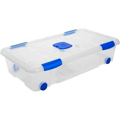 ACAN Tradineur - Caja de plástico con ruedas de 17,4 x 72 x 40,5 cm,con capacidad para 30 litros. Baúl con tapa para organización del hogar. Arcón de plástico para distintos usos. ACAN Tradineur - Caja de plástico con ruedas de 17,4 x 72 x 40,5 cm,con capacidad para 30 litros. Baúl con tapa para organización del hogar. Arcón de plástico para distintos usos.
