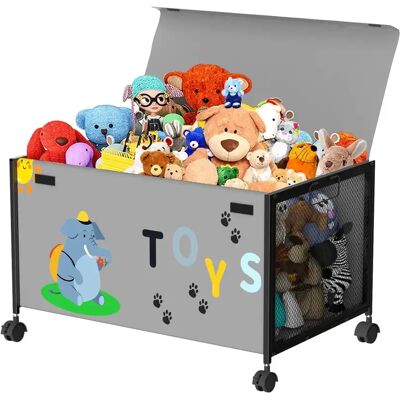 T-Lovendo - Caja de Juguetes para Niños - Baúl de Almacenamiento con Ruedas - Cajón de Juguetes con Tapa - 70L T-Lovendo - Caja de Juguetes para Niños - Baúl de Almacenamiento con Ruedas - Cajón de Juguetes con Tapa - 70L