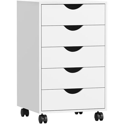 Other Cajonera Oficina con Ruedas y 5 Cajones Archivador Móvil, para Estudio Salón 40x40x67 cm Blanco Other Cajonera Oficina con Ruedas y 5 Cajones Archivador Móvil, para Estudio Salón 40x40x67 cm Blanco