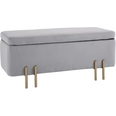 Homcom Banco de almacenaje en madera de caucho - Gris - Banco de almacenamiento Homcom Banco de almacenaje en madera de caucho - Gris - Banco de almacenamiento