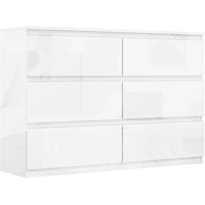 Homcom Gabinete de almacenaje moderno con 6 cajones blanco brillante Homcom Gabinete de almacenaje moderno con 6 cajones blanco brillante