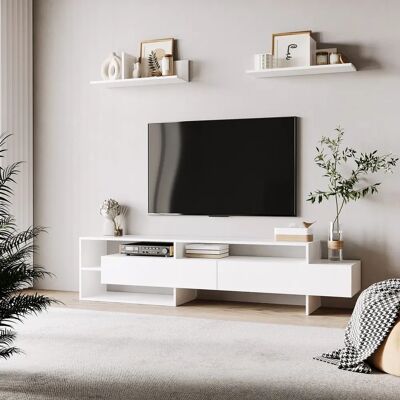 Homcom Mueble de TV Moderno con Estantes de Pared Homcom Mueble de TV Moderno con Estantes de Pared