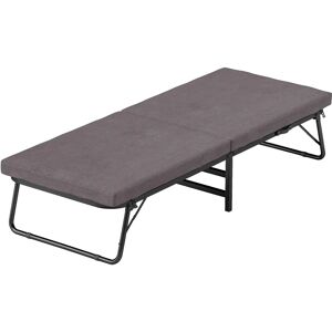 HOMCOM Cama Plegable 70x180 cm con Colchón de Espuma y Ruedas Marrón HOMCOM Cama Plegable 70x180 cm con Colchón de Espuma y Ruedas Marrón