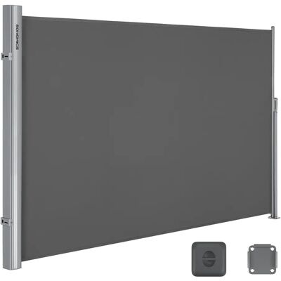 SONGMICS Toldo Lateral de Aluminio, Extensible, 200 x 300 cm, Toldo de Sombra, Toldo de Exterior, para Balcón, Terraza y Jardín, Gris/Gris Antracita/Beige SONGMICS Toldo Lateral de Aluminio, Extensible, 200 x 300 cm, Toldo de Sombra, Toldo de Exterior, para Balcón, Terraza y Jardín, Gris/Gris Antracita/Beige