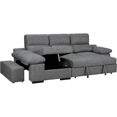 Ninguno Chaiselongue cama modelo Huesca con arcón abatible ancho de 290cm. Cama extraíble. Puffs en el brazo. Tela de microfibra en colores cemento y piedra. Ninguno Chaiselongue cama modelo Huesca con arcón abatible ancho de 290cm. Cama extraíble. Puffs en el brazo. Tela de microfibra en colores cemento y piedra.