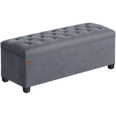 SONGMICS Puff Almacenaje, Baúl con Patas, 40 x 110 x 40 cm, Banco de Pie de Cama, Banco Almacenaje, Soporta hasta 300 kg, para Sala de Estar, Dormitorio, Entrada, Gris Pizarra/ Rosa Jalea SONGMICS Puff Almacenaje, Baúl con Patas, 40 x 110 x 40 cm, Banco de Pie de Cama, Banco Almacenaje, Soporta hasta 300 kg, para Sala de Estar, Dormitorio, Entrada, Gris Pizarra/ Rosa Jalea