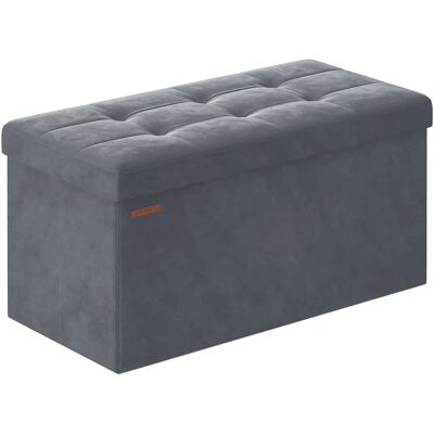 SONGMICS Puff Almacenaje, Baúl de Almacenaje Plegable, 38 x 76 x 38 cm, Taburete Reposapiés, Banco de Cubo, Soporta hasta 300 kg, para Sala de Estar, Dormitorio, Entrada, Gris Pizarra/Gris Paloma/Rosa SONGMICS Puff Almacenaje, Baúl de Almacenaje Plegable, 38 x 76 x 38 cm, Taburete Reposapiés, Banco de Cubo, Soporta hasta 300 kg, para Sala de Estar, Dormitorio, Entrada, Gris Pizarra/Gris Paloma/Rosa