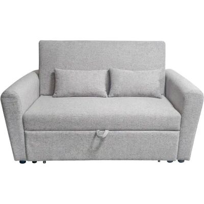 Ninguno Sofa cama de color gris tapizado tela Neve. Fácil apertura extraíble. Incluye dos cojines decorativos. Ninguno Sofa cama de color gris tapizado tela Neve. Fácil apertura extraíble. Incluye dos cojines decorativos.