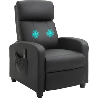 HOMCOM - Sillón de Masaje - PU Leather - Negro - Sillón de Masaje HOMCOM - Sillón de Masaje - PU Leather - Negro - Sillón de Masaje