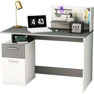 DEMEYERE Miroytengo Escritorio Platón Multimedia Color Blanco y Gris Oscuro 122 cm DEMEYERE Miroytengo Escritorio Platón Multimedia Color Blanco y Gris Oscuro 122 cm