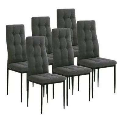 Duehome Zuni Gris Oscuro Pack 6 Sillas de Comedor - Silla de Comedor Duehome Zuni Gris Oscuro Pack 6 Sillas de Comedor - Silla de Comedor