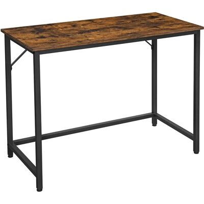 VASAGLE Escritorio, Mesa Oficina Pequeña y Estación Trabajo, Mesa para Teletrabajo, Estudio, Dormitorio, 50 x 100 x 76 cm, Estilo Industrial, Estructura Metal, Marrón Rústico y Negro Tinta VASAGLE Escritorio, Mesa Oficina Pequeña y Estación Trabajo, Mesa para Teletrabajo, Estudio, Dormitorio, 50 x 100 x 76 cm, Estilo Industrial, Estructura Metal, Marrón Rústico y Negro Tinta