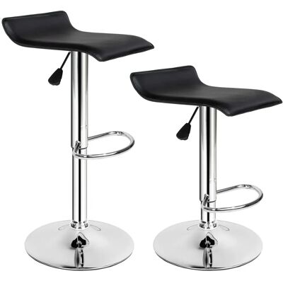 Tectake - 2 Taburetes de bar cuero sintético Lars Giro de 360° y ajustable en altura Pie y base de acero cromado Altura del asiento: aprox. 57 - 77 cm // Peso: aprox. 5 kg Tectake - 2 Taburetes de bar cuero sintético Lars Giro de 360° y ajustable en altura Pie y base de acero cromado Altura del asiento: aprox. 57 - 77 cm // Peso: aprox. 5 kg