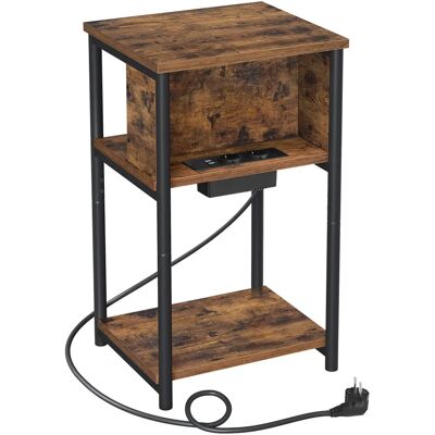 VASAGLE Mesas Auxiliares con Enchufe, Mesitas de Noche con 2 Enchufes de CA y 2 Puertos USB, 30 x 34 x 58 cm, para Sala de Estar, Dormitorio, Marrón Rústico y Negro VASAGLE Mesas Auxiliares con Enchufe, Mesitas de Noche con 2 Enchufes de CA y 2 Puertos USB, 30 x 34 x 58 cm, para Sala de Estar, Dormitorio, Marrón Rústico y Negro