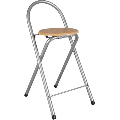 Ninguno The Secret Home - Taburete Plegable de Cocina con Respaldo - Silla Plegable de Metal y Madera Ninguno The Secret Home - Taburete Plegable de Cocina con Respaldo - Silla Plegable de Metal y Madera
