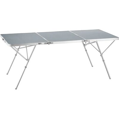 Tectake - Mesa plegable de aluminio Jumbo con asa de transporte 180 x 70 x 70 cm Mesa de camping XXL plegable de aluminio resistente a la intemperie Muy resistente de tableros MDF revestidos de Tectake - Mesa plegable de aluminio Jumbo con asa de transporte 180 x 70 x 70 cm Mesa de camping XXL plegable de aluminio resistente a la intemperie Muy resistente de tableros MDF revestidos de