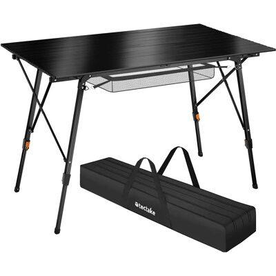 Tectake - Mesa plegable de aluminio Bastián ajustable en altura Práctica mesa de camping con función de plegado inteligente Sólida estructura de aluminio ligero y resistente a la intemperie Patas Tectake - Mesa plegable de aluminio Bastián ajustable en altura Práctica mesa de camping con función de plegado inteligente Sólida estructura de aluminio ligero y resistente a la intemperie Patas