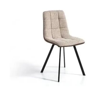 Conjunto de 4 Sillas de Comedor Wayne MOMMA HOME - Beige/Marrón - Ecopiel/Tela Conjunto de 4 Sillas de Comedor Wayne MOMMA HOME - Beige/Marrón - Ecopiel/Tela